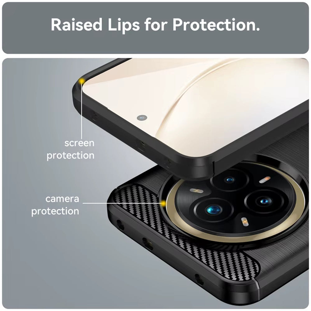 Maska za Realme 14 Pro+, Techsuit, Karbon, Crna
