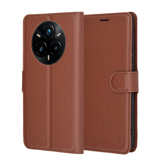 Futrola za Realme 14 Pro+, Techsuit, Kožna Folio, Smeđa