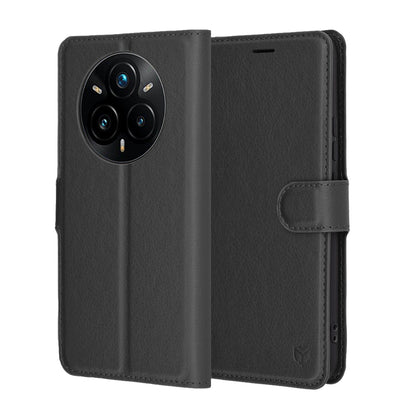 Futrola za Realme 14 Pro+, Techsuit, Kožna Folio, Crna