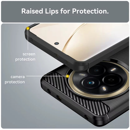 Maska za Realme 14 Pro, Techsuit, Karbon, Crna
