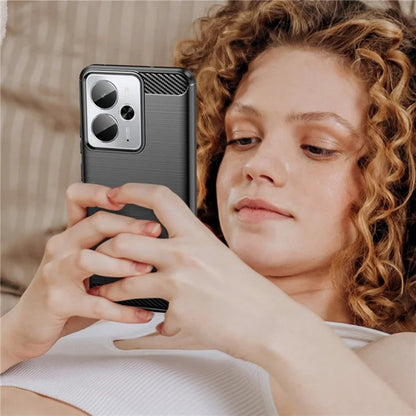 Maska za Realme 14T / 14, Techsuit, Karbon, Crna