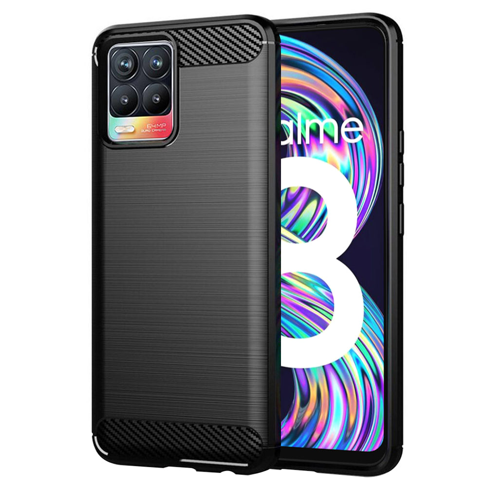 Maska za Realme 8 Pro / 8, Techsuit, Karbon, Crna