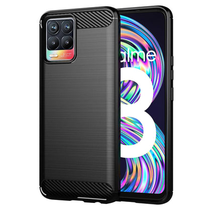 Maska za Realme 8 Pro / 8, Techsuit, Karbon, Crna