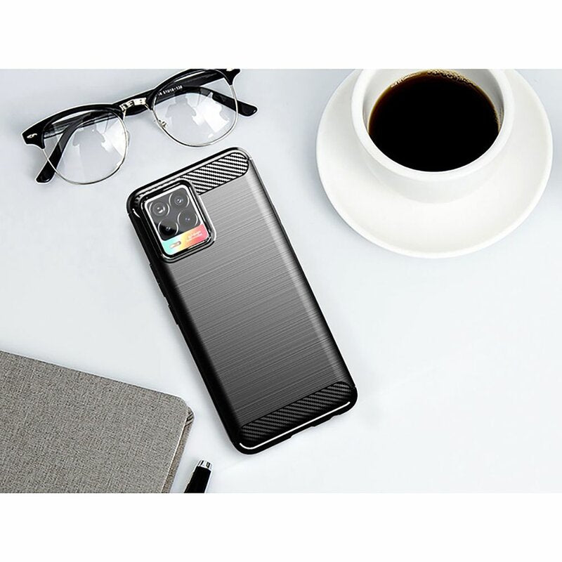 Maska za Realme 8 Pro / 8, Techsuit, Karbon, Crna
