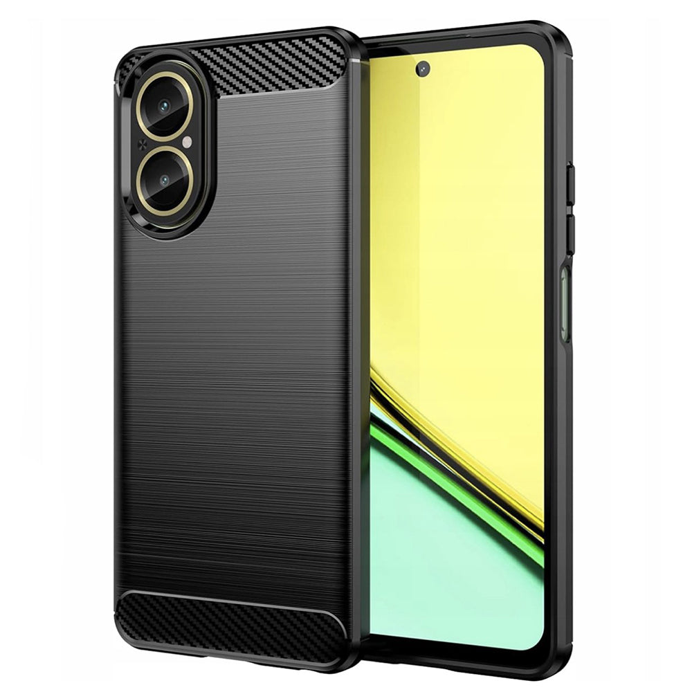 Maska za Realme C67 4G, Techsuit, Karbon, Crna