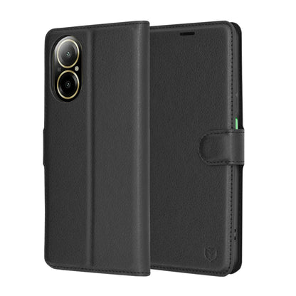 Futrola za Realme C67 4G, Techsuit, Kožna Folio, Crna