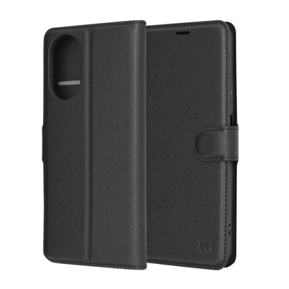 Futrola za Realme C67 4G, Techsuit, Kožna Folio, Crna