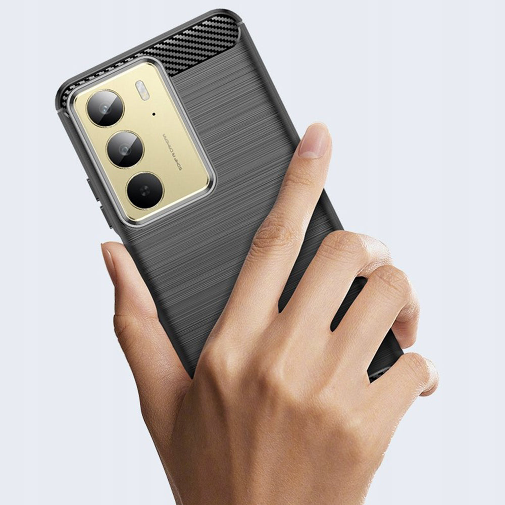 Maska za Realme C75 5G / 14x, Techsuit, Karbon, Crna