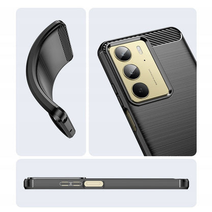 Maska za Realme C75 5G / 14x, Techsuit, Karbon, Crna