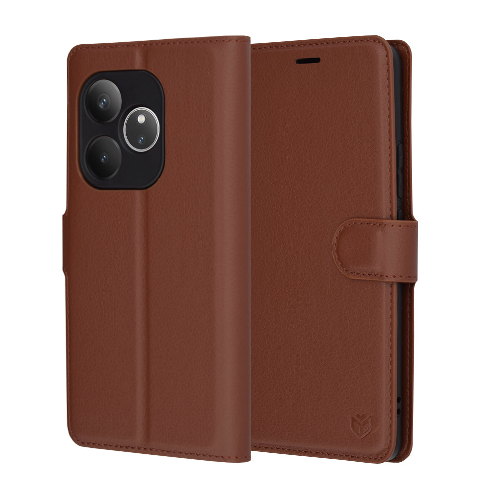 Futrola za Realme GT 6T / GT 6, Techsuit, Kožna Folio, Smeđa
