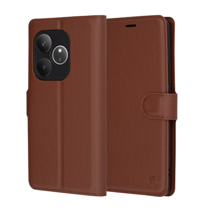 Futrola za Realme GT 6T / GT 6, Techsuit, Kožna Folio, Smeđa