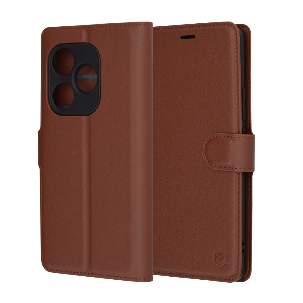 Futrola za Realme GT 6T / GT 6, Techsuit, Kožna Folio, Smeđa