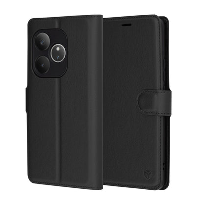 Futrola za Realme GT 6T / GT 6, Techsuit, Kožna Folio, Crna
