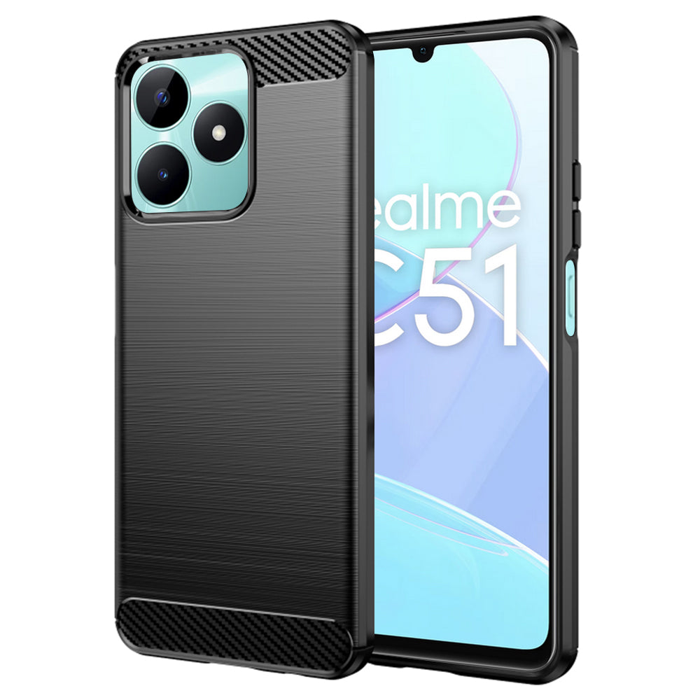 Maska za Realme Note 50 / C51, Techsuit, Karbon, Crna