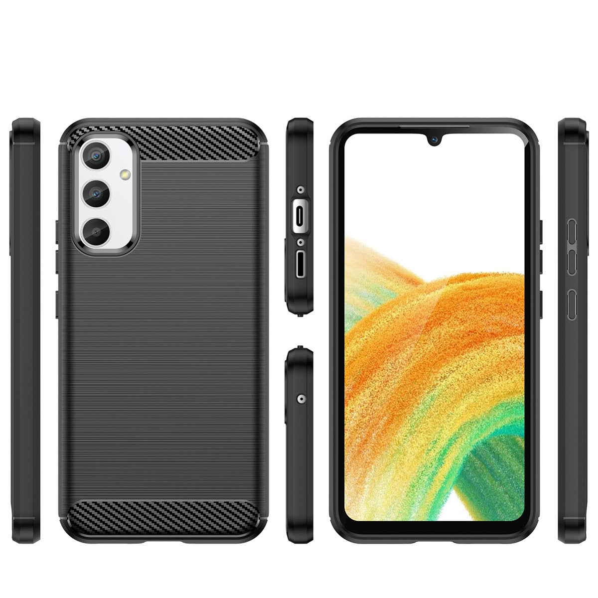 Maska za Samsung Galaxy A34 A346, OEM, Karbon, Crna