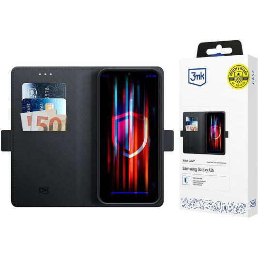 Futrola za Samsung Galaxy A16 5G A166 / A16 4G A165, 3MK, Wallet, Crna