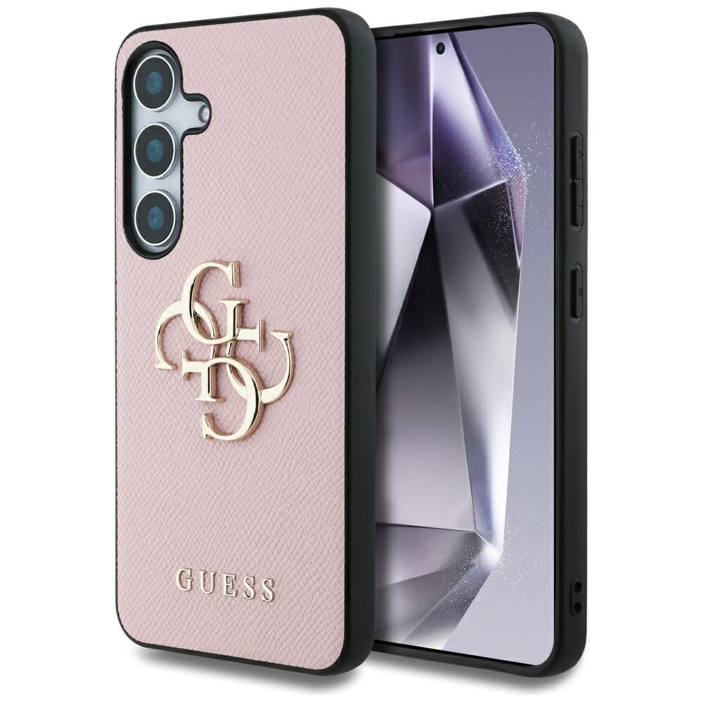 Futrola za Samsung Galaxy S25+ S936, Guess, 4G Grained Big and Classic Logo, Roza, Ponovno zapečaćena