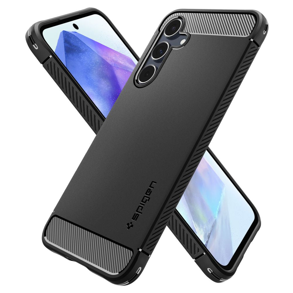 Futrola za Samsung Galaxy A55 5G A556, Spigen, Rugged Armor, Crna ACS07500