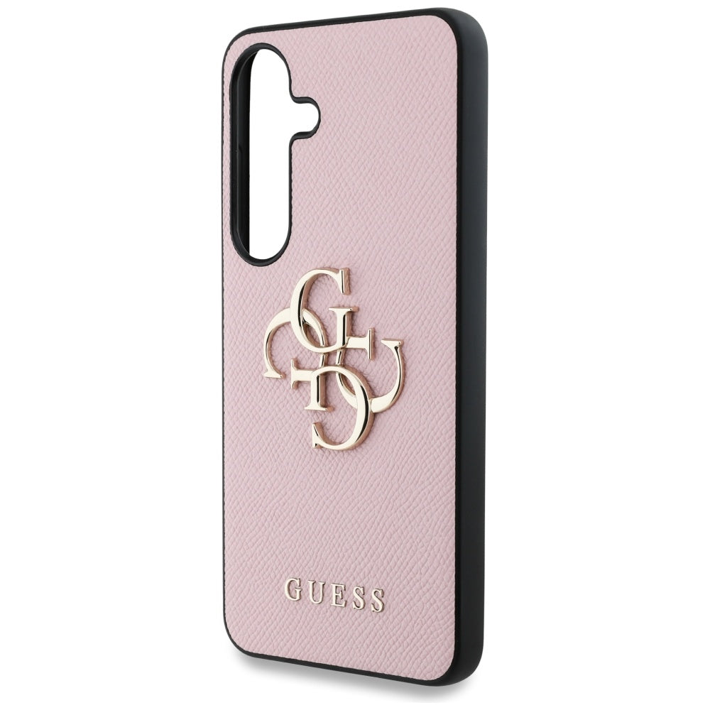 Futrola za Samsung Galaxy S25+ S936, Guess, 4G Grained Big and Classic Logo, Roza, Ponovno zapečaćena