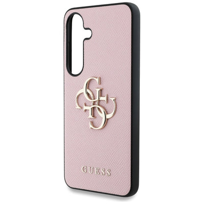 Futrola za Samsung Galaxy S25+ S936, Guess, 4G Grained Big and Classic Logo, Roza, Ponovno zapečaćena