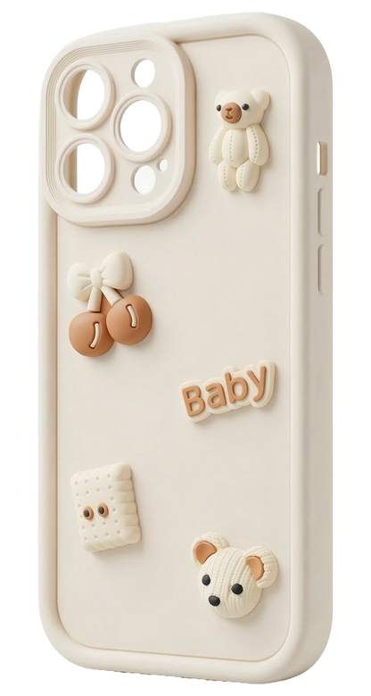Maska za Samsung Galaxy A26 A266, OEM, Ultra Trendy 3D Bear, Bež