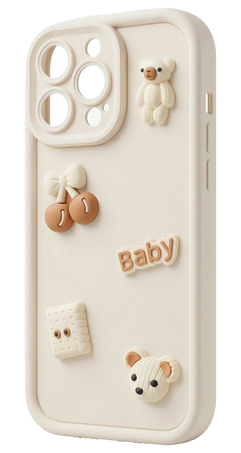 Maska za Samsung Galaxy S26 Ultra S948, OEM, Ultra Trendy 3D Bear, Bež