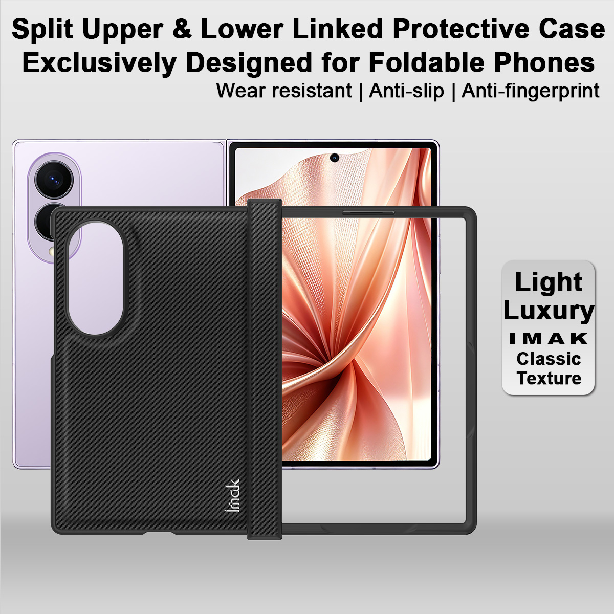 Maska za Samsung Galaxy Z Fold8 F971, Imak, Karbon, Crna