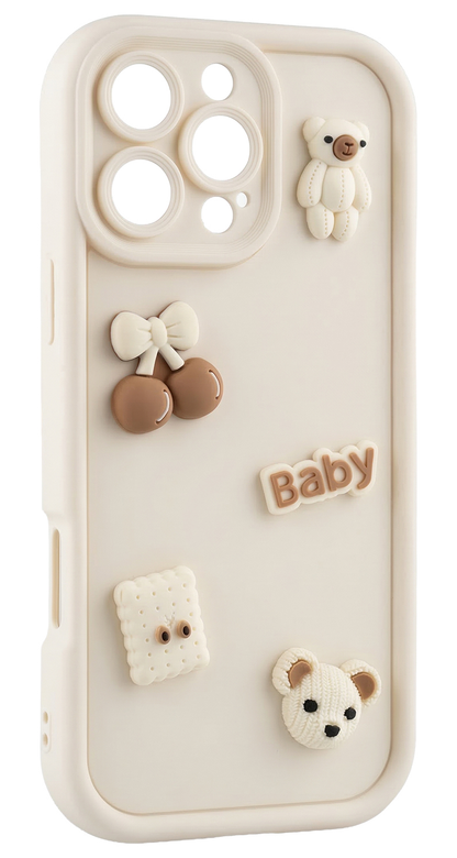 Maska za Samsung Galaxy S25 Ultra S938, OEM, Ultra Trendy 3D Bear, Bež