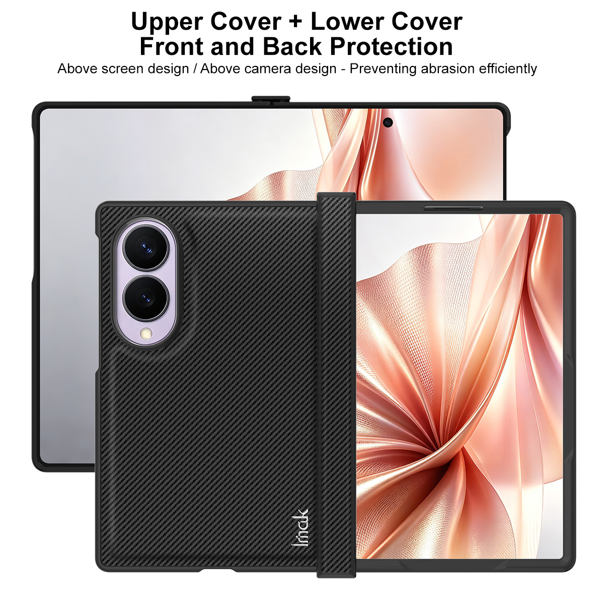 Maska za Samsung Galaxy Z Fold8 F971, Imak, Karbon, Crna