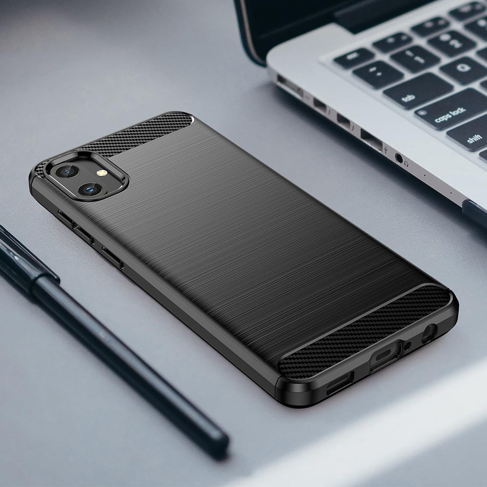 Maska za Samsung Galaxy A05 A055, Techsuit, Karbon, Crna