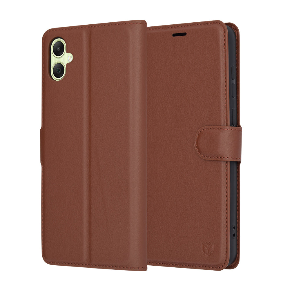 Futrola za Samsung Galaxy A05 A055, Techsuit, Kožna Folio, Smeđa