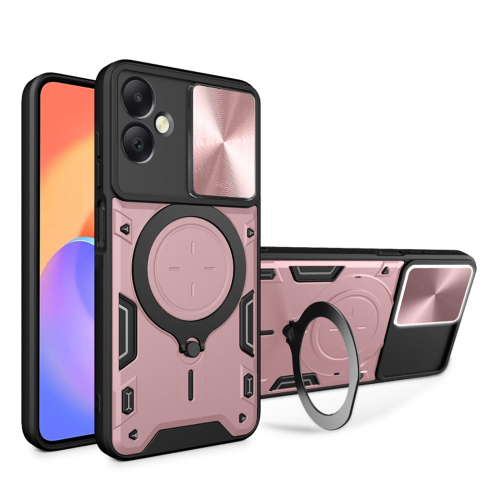 Maska za Samsung Galaxy A06 A065, Techsuit, CamGuard Pro, Ružičasto Zlatna