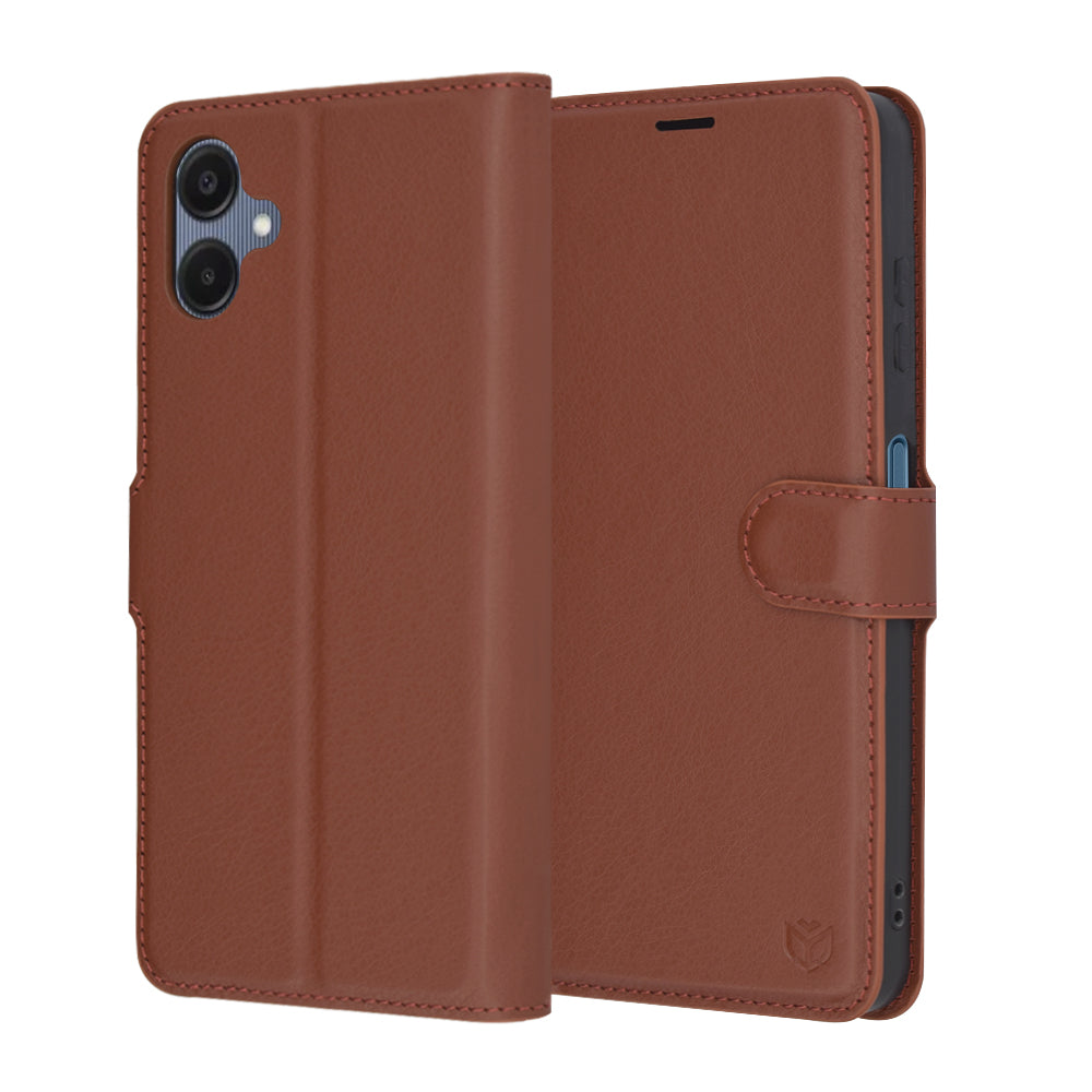 Futrola za Samsung Galaxy A06 A065, Techsuit, Kožna Folio, Smeđa