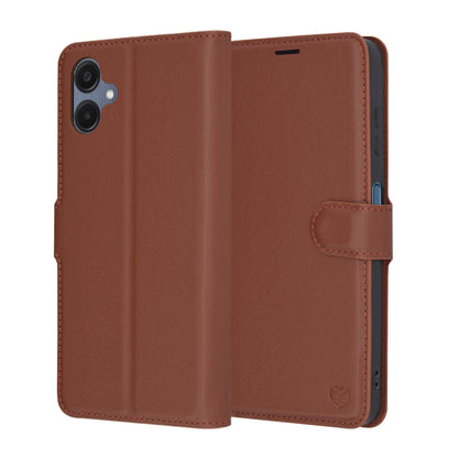 Futrola za Samsung Galaxy A06 A065, Techsuit, Kožna Folio, Smeđa