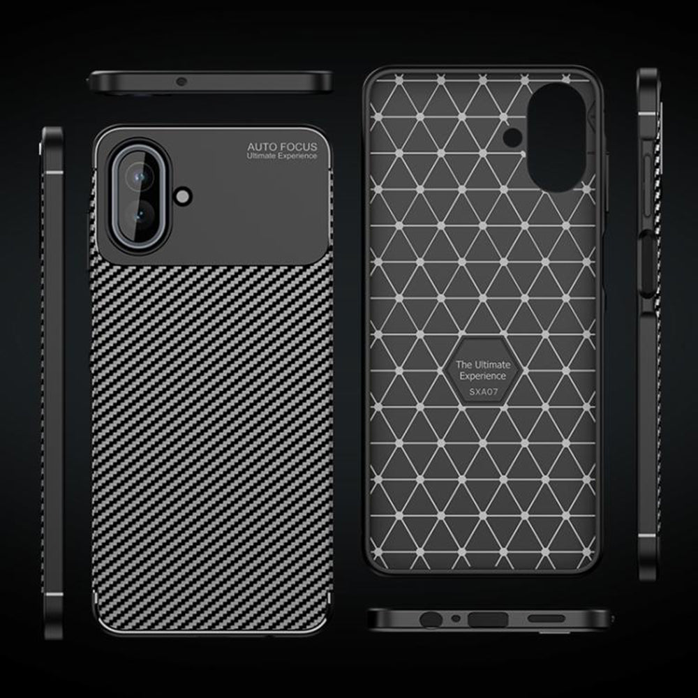 Maska za Samsung Galaxy A07 4G A075, Techsuit, CarbonFiber, Crna