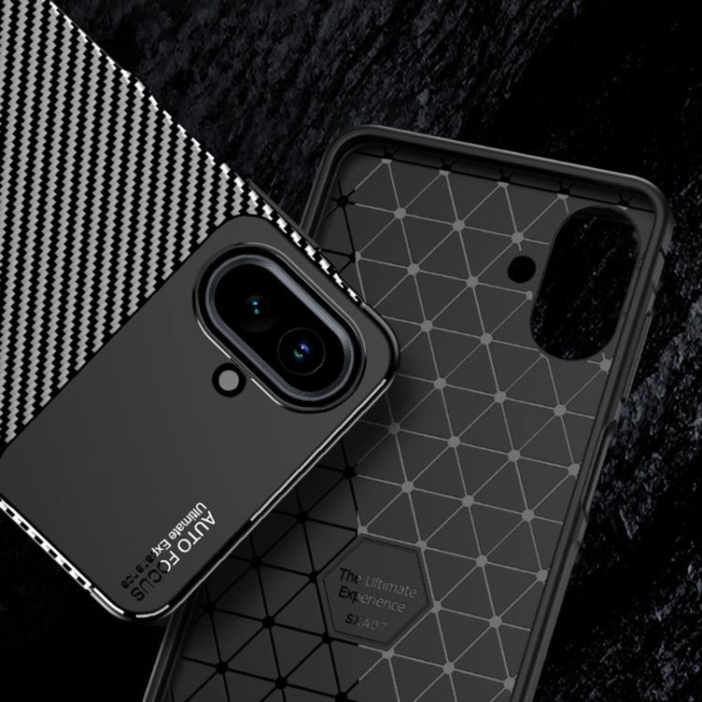 Maska za Samsung Galaxy A07 4G A075, Techsuit, CarbonFiber, Crna