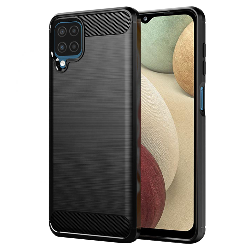 Maska za Samsung Galaxy A12 Nacho A127 / A12 A125, Techsuit, Karbon, Crna