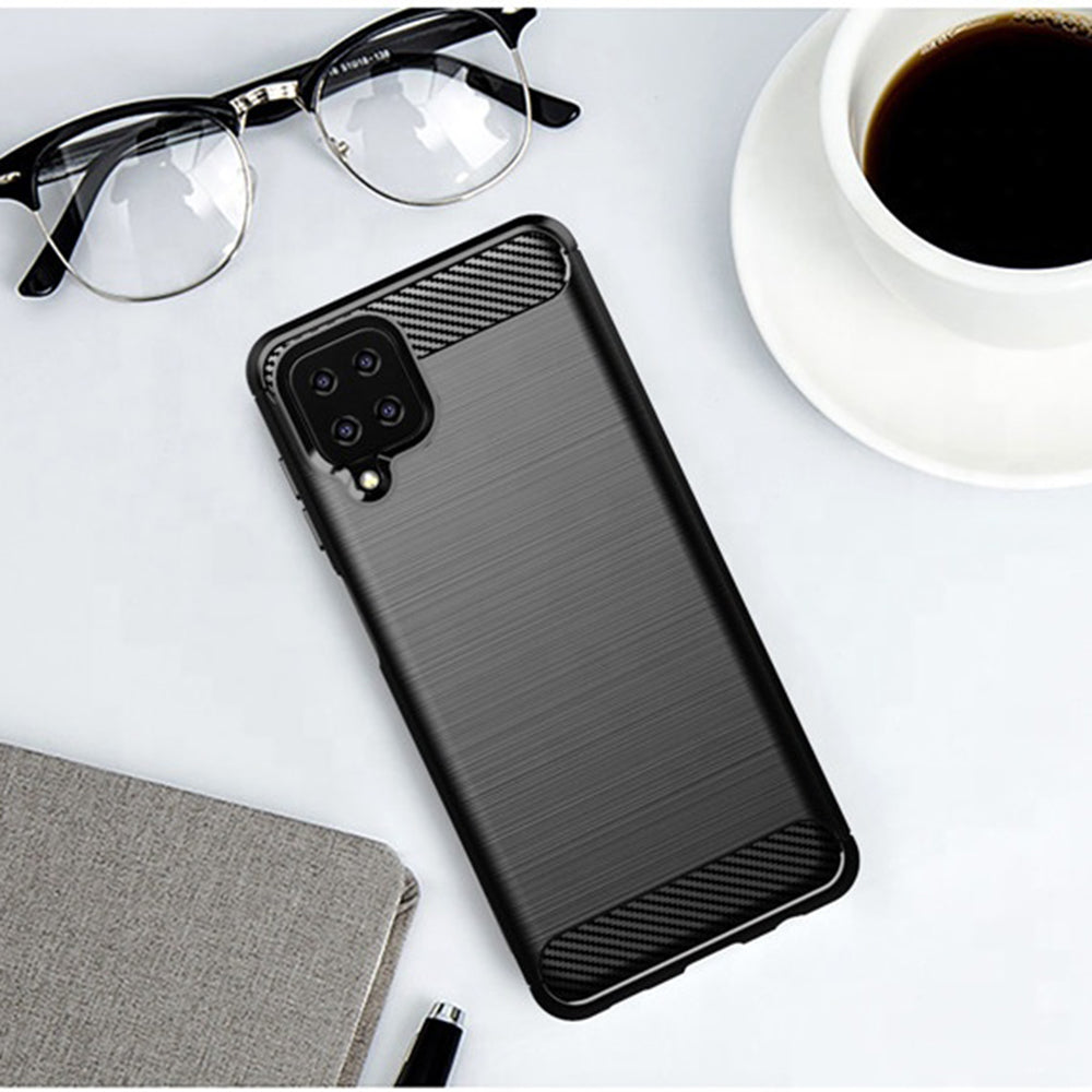 Maska za Samsung Galaxy A12 Nacho A127 / A12 A125, Techsuit, Karbon, Crna