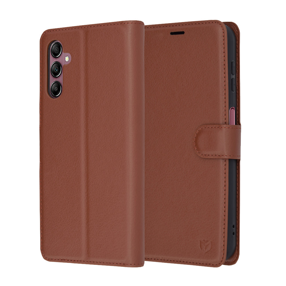 Futrola za Samsung Galaxy A14 A145 / A14 5G A146, Techsuit, Kožna Folio, Smeđa