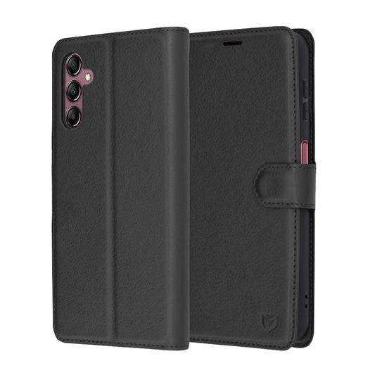 Futrola za Samsung Galaxy A14 A145 / A14 5G A146, Techsuit, Kožna Folio, Crna