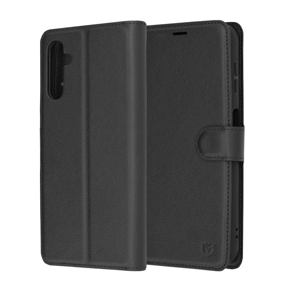 Futrola za Samsung Galaxy A14 A145 / A14 5G A146, Techsuit, Kožna Folio, Crna