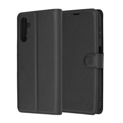 Futrola za Samsung Galaxy A14 A145 / A14 5G A146, Techsuit, Kožna Folio, Crna