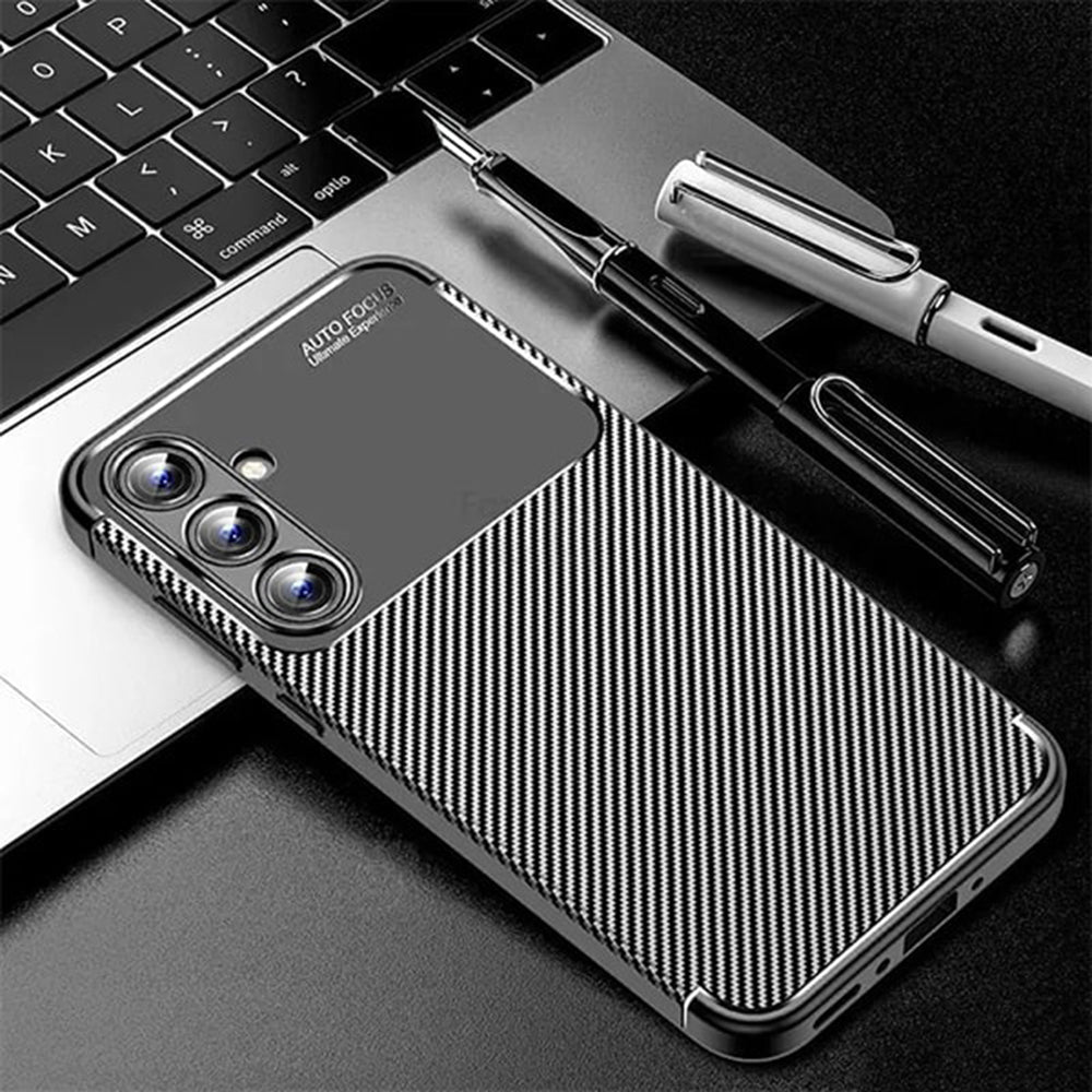 Maska za Samsung Galaxy A16 5G A166 / A16 4G A165, Techsuit, CarbonFiber, Crna