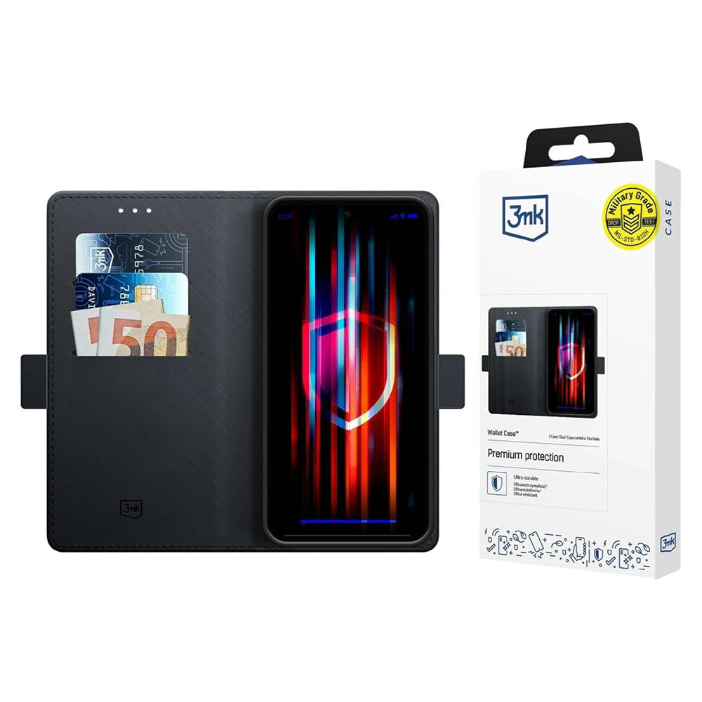 Futrola za Samsung Galaxy A17 4G / A17 5G, 3MK, Wallet, Crna