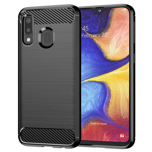 Maska za Samsung Galaxy A20e A202, Techsuit, Karbon, Crna