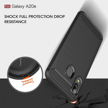 Maska za Samsung Galaxy A20e A202, Techsuit, Karbon, Crna