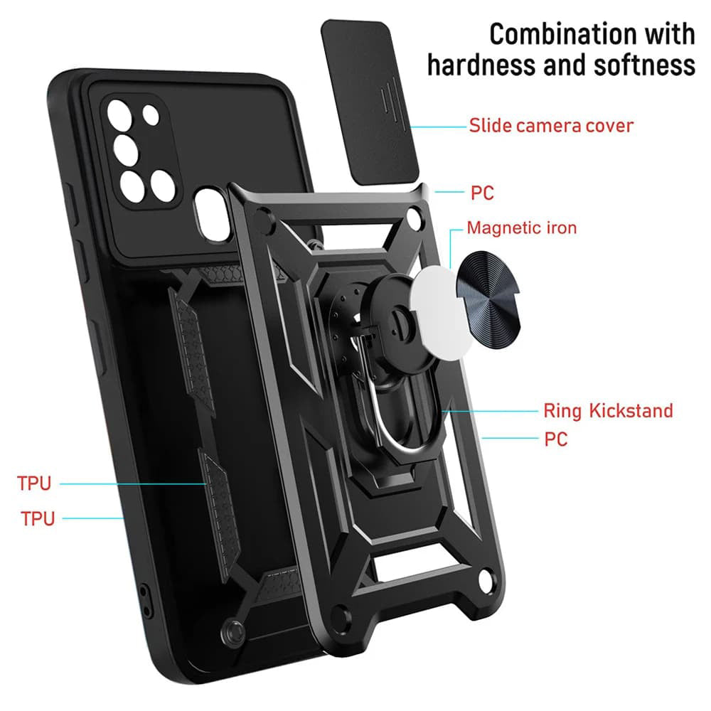 Maska za Samsung Galaxy A21s A217, Techsuit, CamShield, Crna
