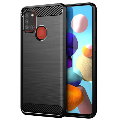 Maska za Samsung Galaxy A21s A217, Techsuit, Karbon, Crna