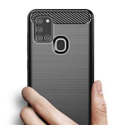 Maska za Samsung Galaxy A21s A217, Techsuit, Karbon, Crna