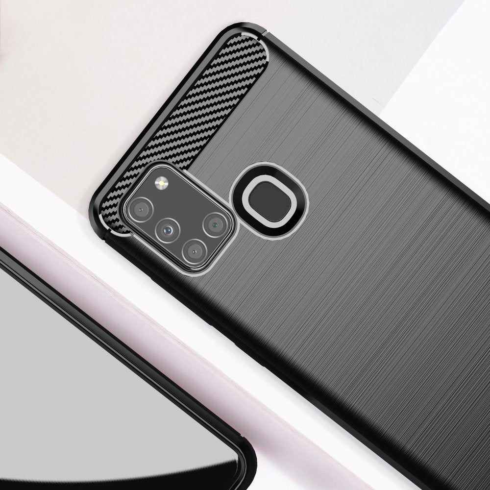 Maska za Samsung Galaxy A21s A217, Techsuit, Karbon, Crna